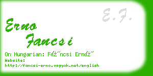 erno fancsi business card